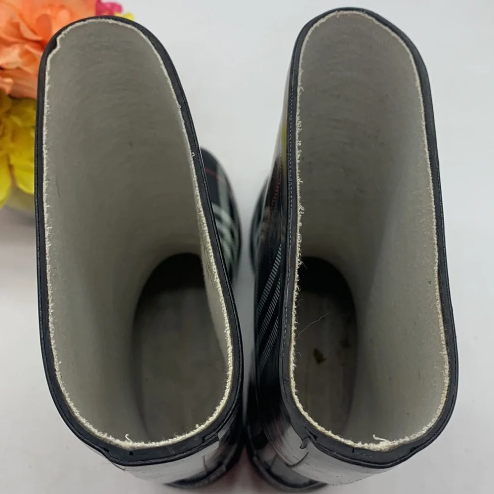 Aqua Stop Nancy Black Red White Plain Rain Boots Size 9 WRB4281G - Picture 6 of 11